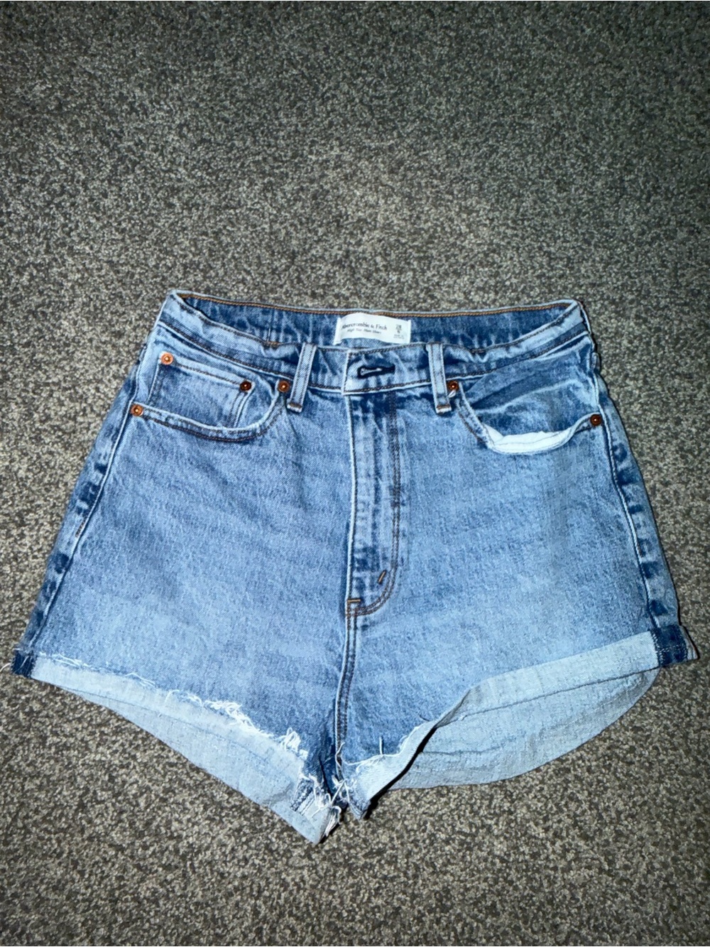 Abercrombie & Fitch Light Blue High-Rise Denim Shorts